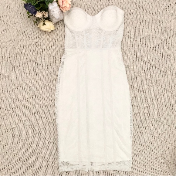 bebe Dresses & Skirts - Bebe Lace Corset Pencil Dress NWOT